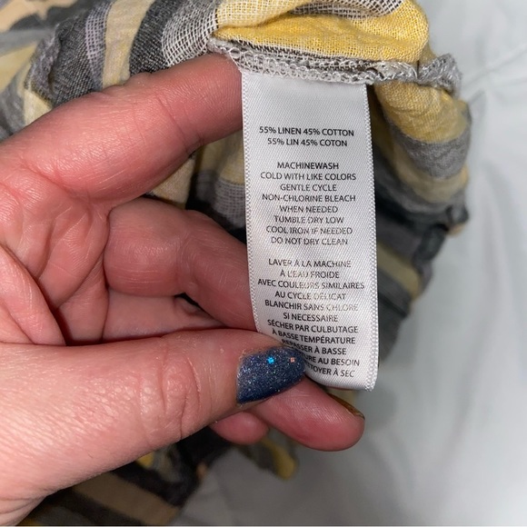 beachlunchlounge Striped Yellow and Gray Top - Picture 6 of 7